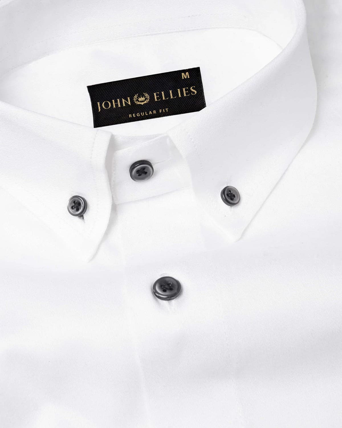 White With Black Button Down Cotton Shirt