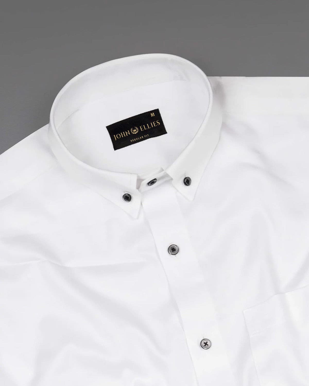 White With Black Button Down Cotton Shirt