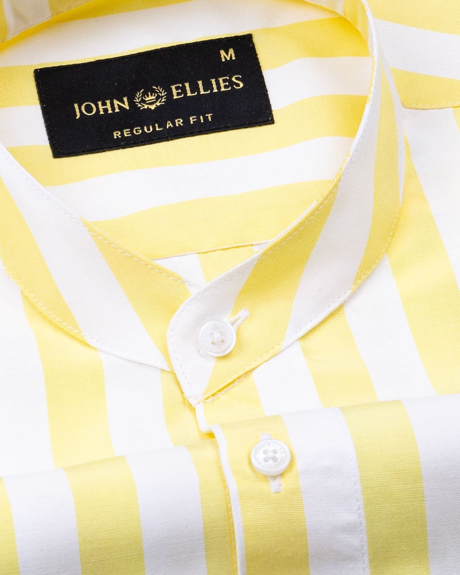 Luxline Yellow with White Stripe Giza Cotton Shirt