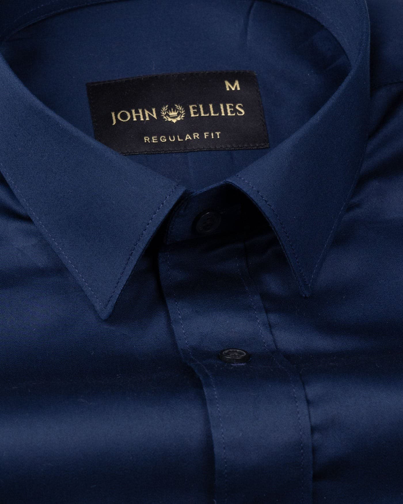 Frendix Navy Blue Front Placket Giza Cotton Shirt