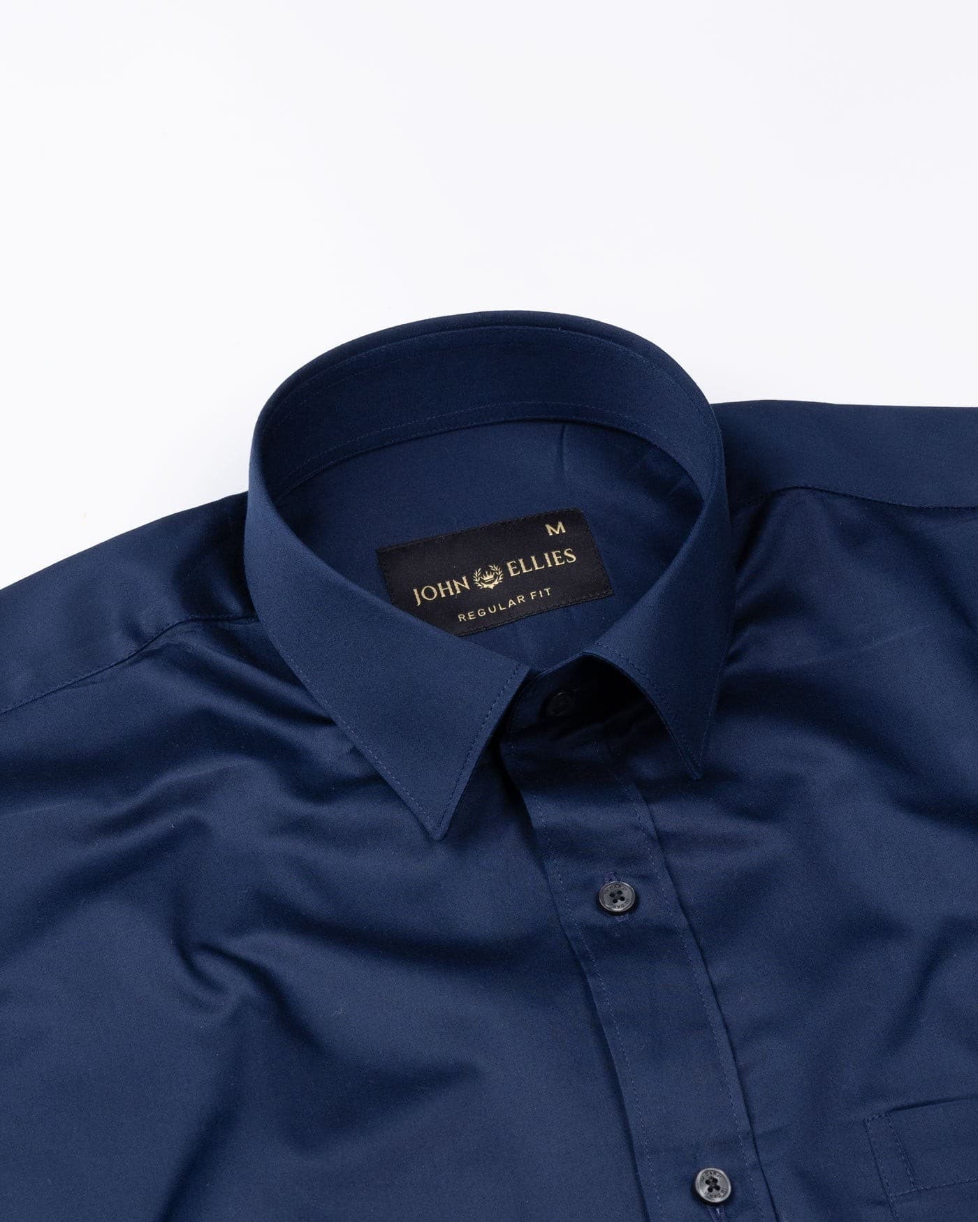 Frendix Navy Blue Front Placket Giza Cotton Shirt