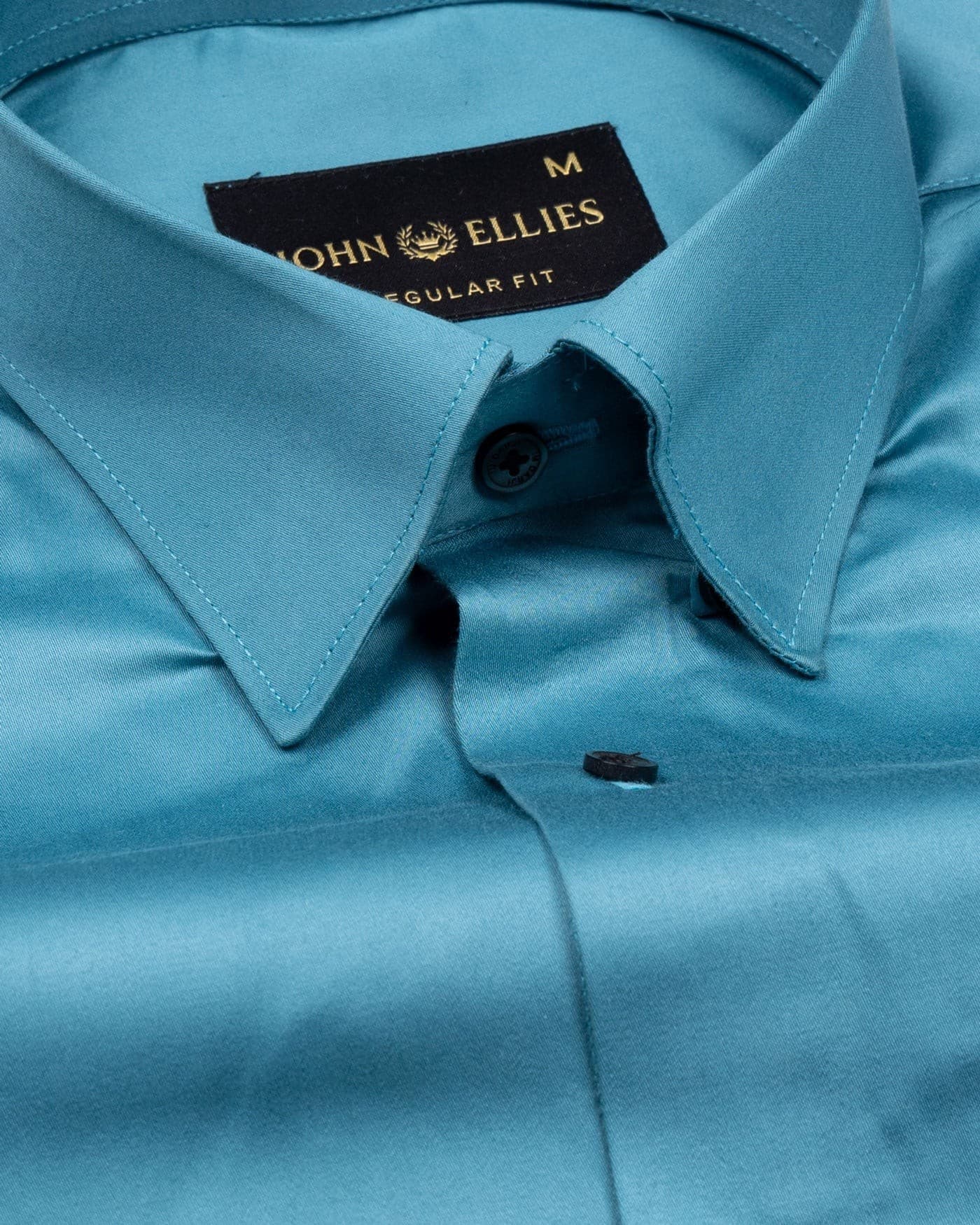 Rostin Bondi Blue Hidden Button Down Giza Cotton Shirt