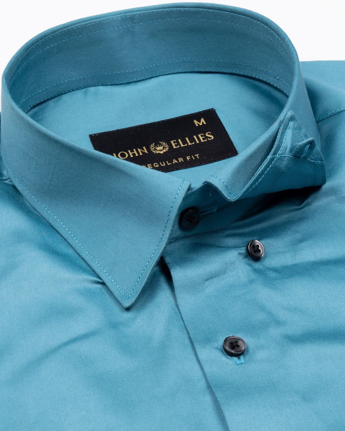 Rostin Bondi Blue Hidden Button Down Giza Cotton Shirt