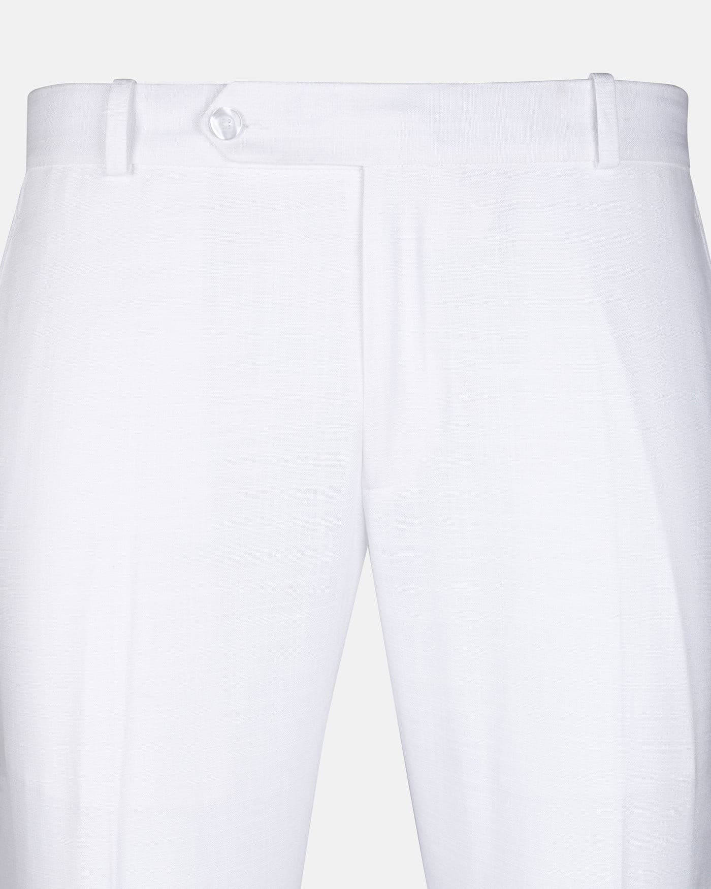 Zalix White Linen Formal Pant