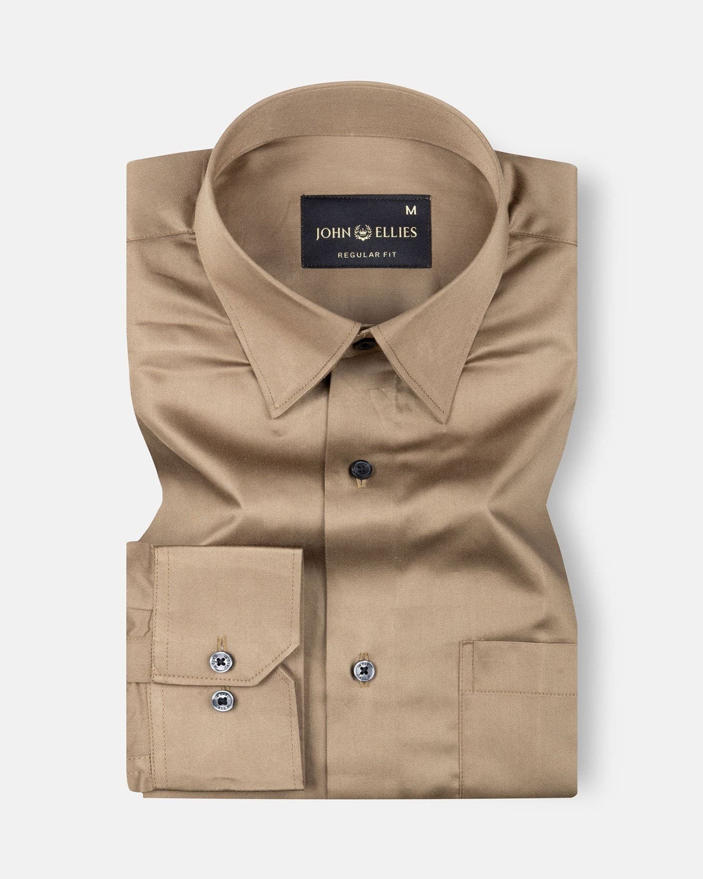 Rostin Golden Hidden Button Down Giza Cotton Shirt