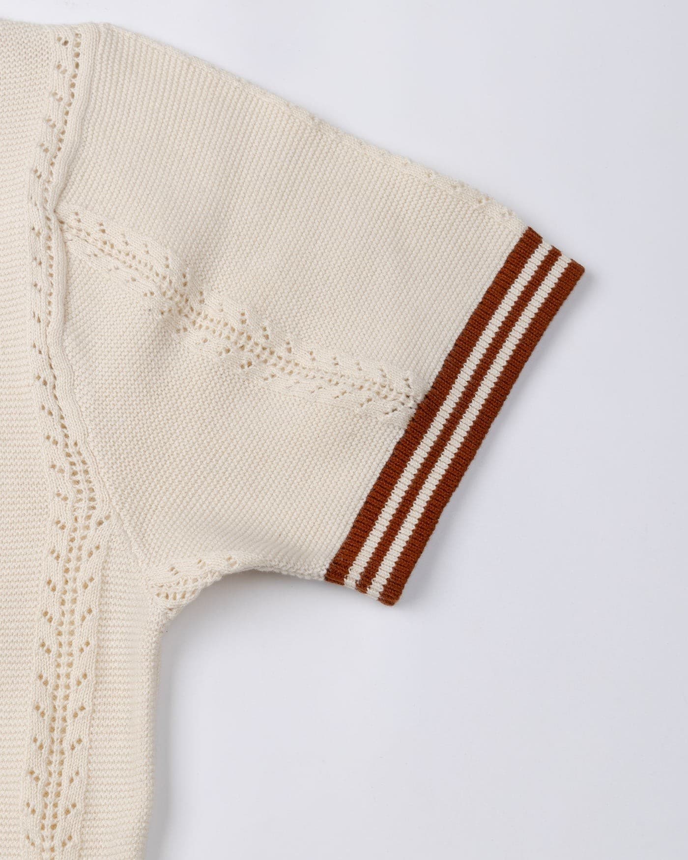 Corvix Cream Strip Cotton Polo T-Shirt