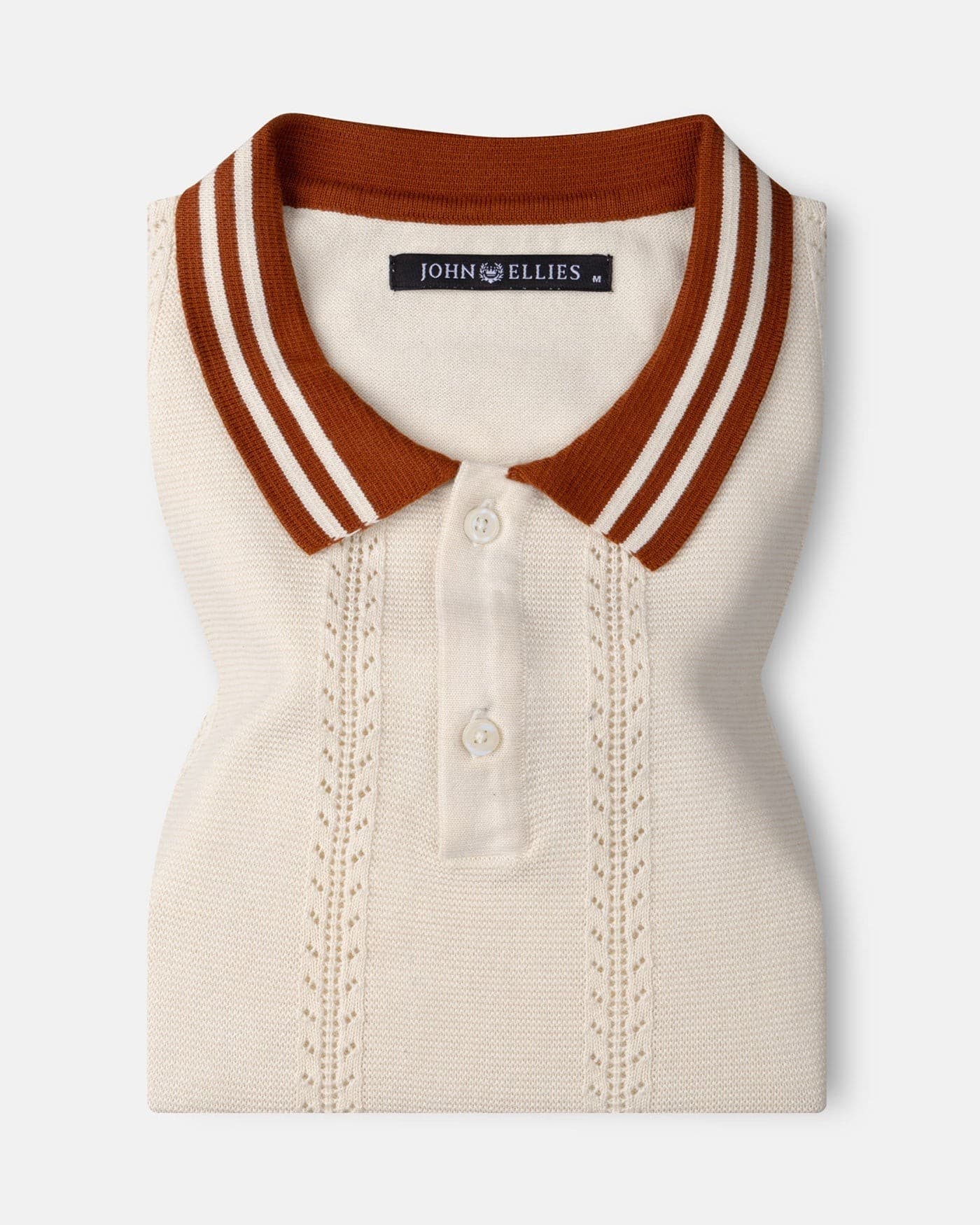 Corvix Cream Strip Cotton Polo T-Shirt
